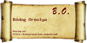 Bódog Orsolya névjegykártya
